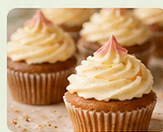 Freshly frosted cupcakes